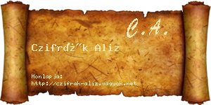 Czifrák Aliz névjegykártya